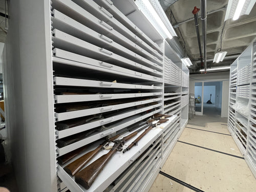 High-density mobile shelving at Glenbow Museum Calgary