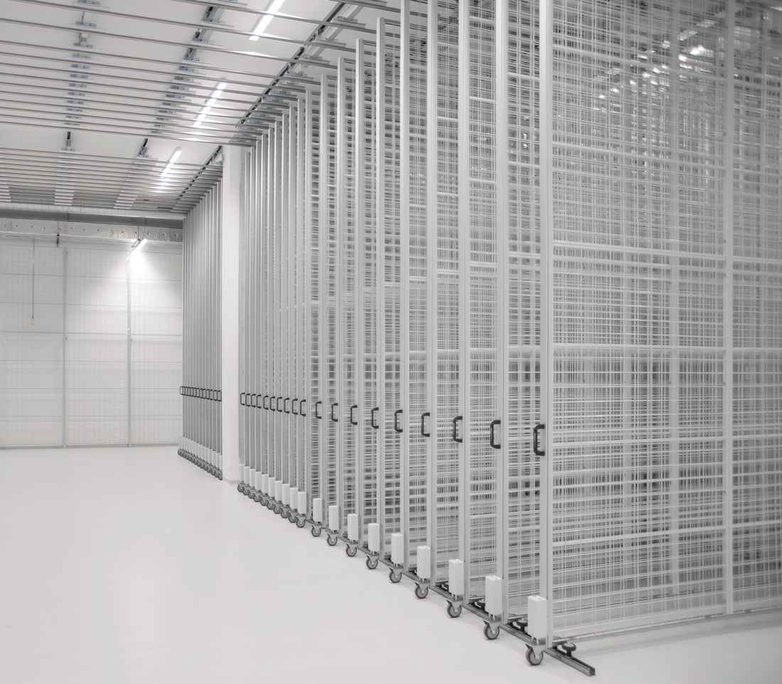 Ceiling-running system with linear guides