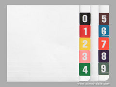 Digi Numeric Colour Coded Labels - 0100 Series, Acme Visible - 2